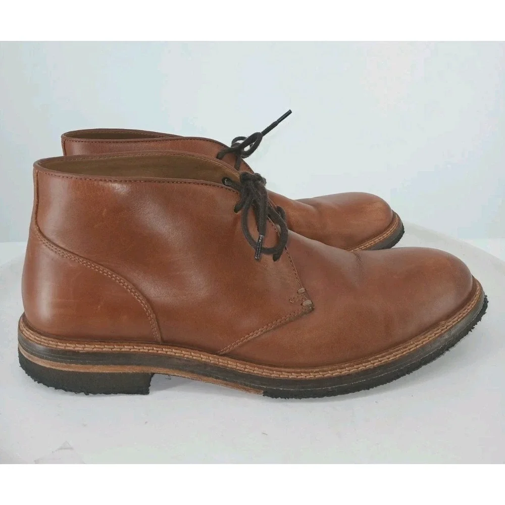 Johnston & Murphy Ankle Boots Mens Size 10M Brown Leather Chukka Lace Up C117